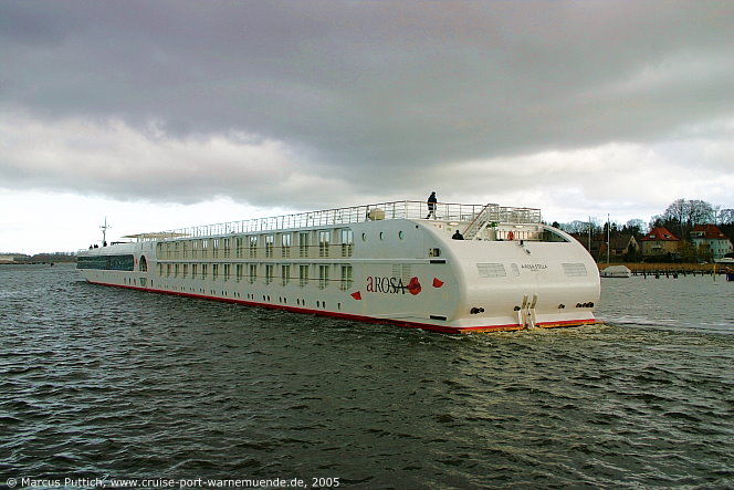 Flusskreuzfahrtschiff A-ROSA STELLA am 08. April 2005 in der Hansestadt Rostock.