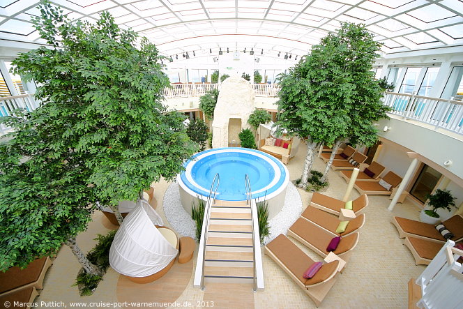 Kreuzfahrtschiff AIDAstella: Die Wellness Oase auf Deck 14 und 15.