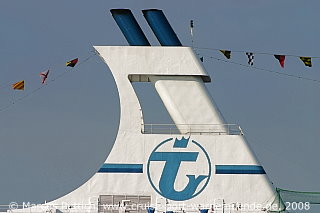 Das Kreuzfahrtschiff ASTOR am 11. September 2008 im Ostseebad Warnem&uuml;nde (Erstanlauf).