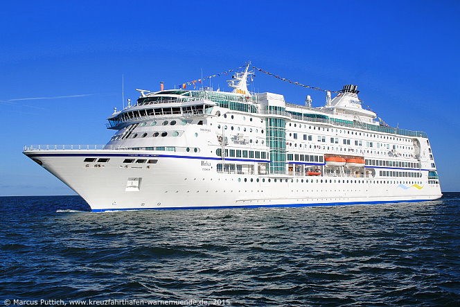 Das Kreuzfahrtschiff BIRKA STOCKHOLM am 11. Juli 2015 im Kreuzfahrthafen Warnem&uuml;nde in der Hansestadt Rostock.
