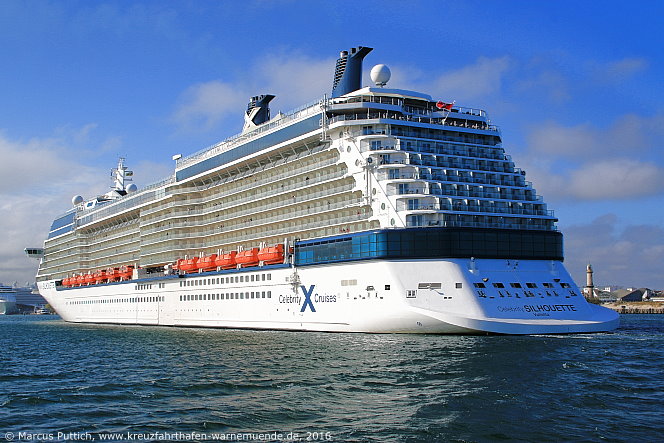 Das Kreuzfahrtschiff CELEBRITY SILHOUETTE am 04. Mai 2016 im Kreuzfahrthafen Warnem&uuml;nde in der Hansestadt Rostock.