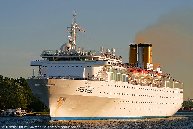 Das Kreuzfahrtschiff COSTA MARINA am 04. Juni 2011 in L&uuml;beck (Deutschland).