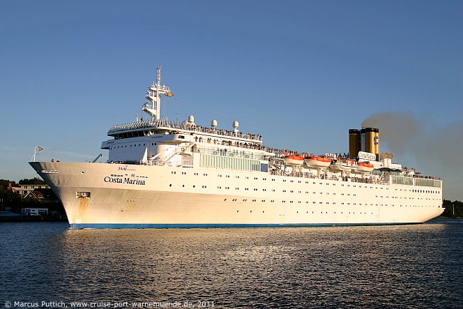 Das Kreuzfahrtschiff COSTA MARINA am 04. Juni 2011 in L&uuml;beck (Deutschland).