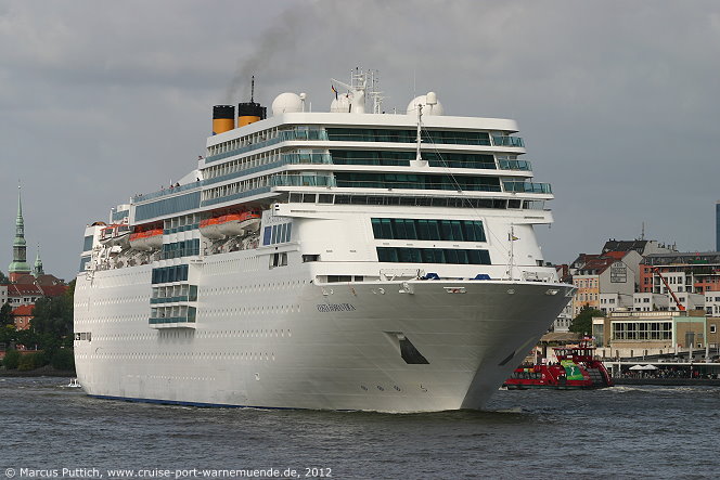 Das Kreuzfahrtschiff COSTA neoROMANTICA am 06. September 2012 in Hamburg (Deutschland).