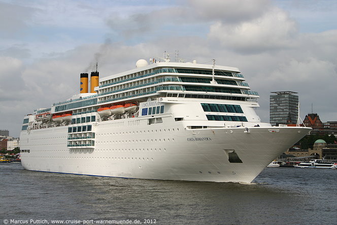 Das Kreuzfahrtschiff COSTA neoROMANTICA am 06. September 2012 in Hamburg (Deutschland).