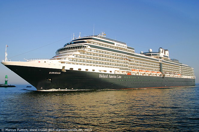 Das Kreuzfahrtschiff EURODAM am 08. Juni 2013 im Kreuzfahrthafen Warnemünde in der Hansestadt Rostock.