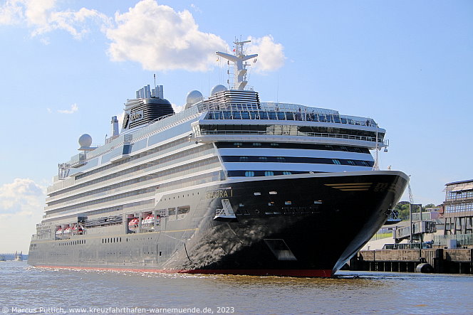 Das Kreuzfahrtschiff EXPLORA I am 21. August 2023 in Hamburg (Deutschland).