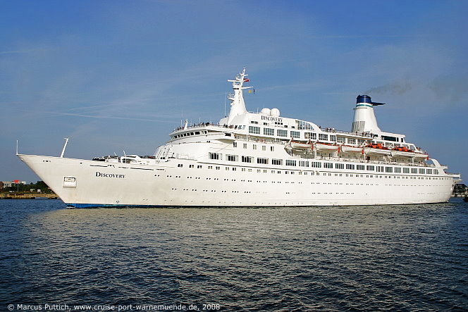 Das Kreuzfahrtschiff DISCOVERY am 02. September 2008 in der Hansestadt Rostock.