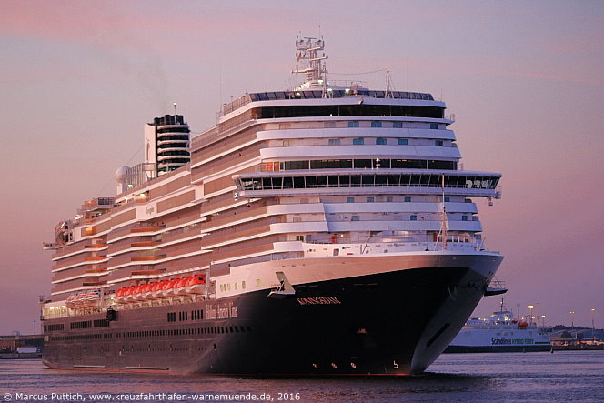 Das Kreuzfahrtschiff KONINGSDAM am 07. September 2016 im Kreuzfahrthafen Warnemünde in der Hansestadt Rostock.