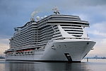 Kreuzfahrtschiff MSC SEAVIEW am 08. Oktober 2021 im Kreuzfahrthafen Warnemünde in der Hansestadt Rostock
