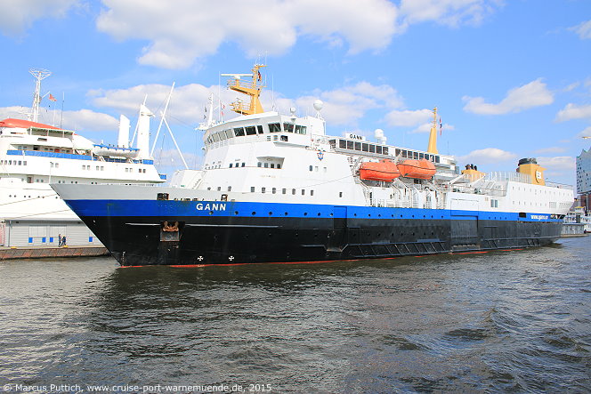 Das Kreuzfahrtschiff GANN am 15. April 2015 in Hamburg (Deutschland).