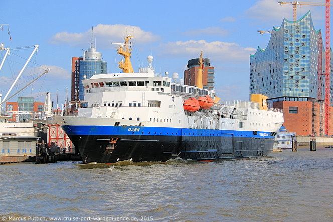 Das Kreuzfahrtschiff GANN am 15. April 2015 in Hamburg (Deutschland).