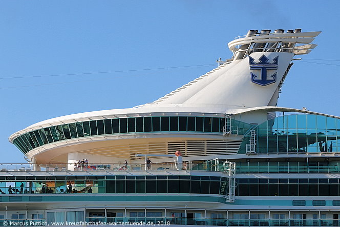 Das Kreuzfahrtschiff NAVIGATOR OF THE SEAS von der Kreuzfahrtreederei Royal Caribbean International am 29. Mai 2018 in Hamburg (Deutschland).