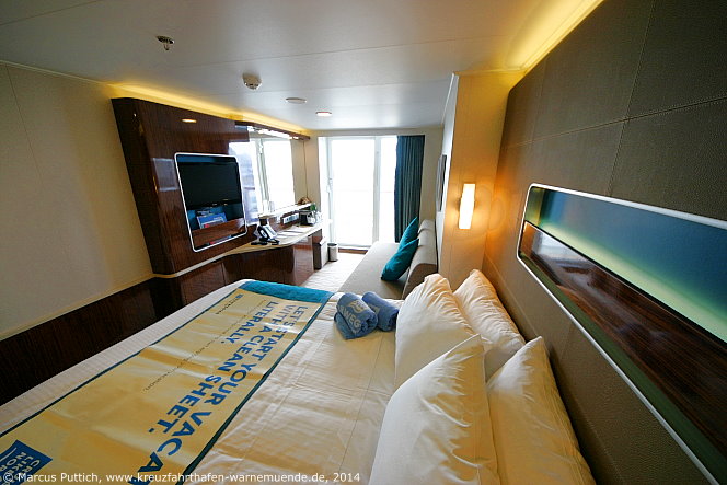 Kreuzfahrtschiff NORWEGIAN GETAWAY: Die BD Balkonkabine 10734 auf Deck 10.