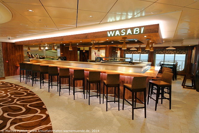 Kreuzfahrtschiff NORWEGIAN GETAWAY: Die Sushi Bar Wasabi auf Deck 08.