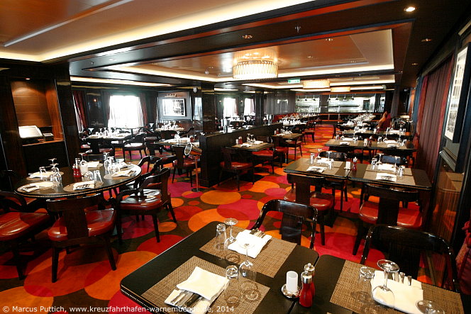 Kreuzfahrtschiff NORWEGIAN GETAWAY: Das Restaurant Cagney's Steakhouse auf Deck 08.