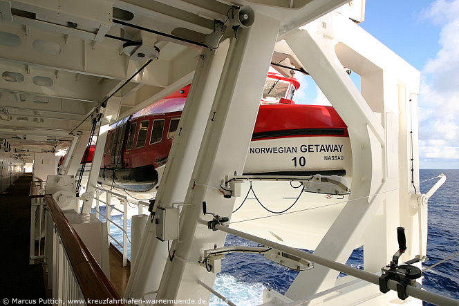 Kreuzfahrtschiff NORWEGIAN GETAWAY: Das Außendeck auf Deck 07.
