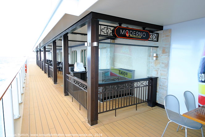 Kreuzfahrtschiff NORWEGIAN GETAWAY: Das Restaurant Moderno Churrascaria on the Waterfront auf Deck 08.