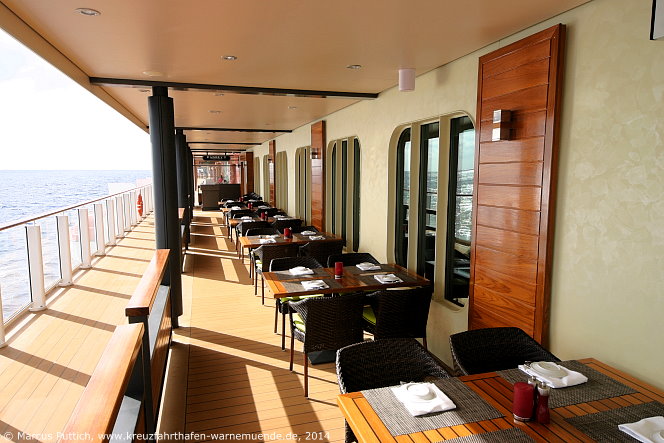 Kreuzfahrtschiff NORWEGIAN GETAWAY: Das Restaurant Cagney's Steakhouse on the Waterfront auf Deck 08.