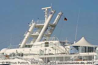 Das Kreuzfahrtschiff NORWEGIAN STAR am 17. Mai 2013 im Kreuzfahrthafen Warnemünde in der Hansestadt Rostock.