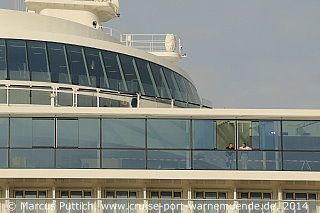 Das Kreuzfahrtschiff QUANTUM OF THE SEAS von der Kreuzfahrtreederei Royal Caribbean International am 23. Oktober 2014 in Hamburg (Deutschland).