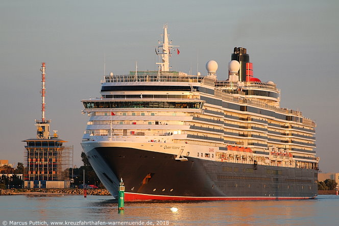 Das Kreuzfahrtschiff QUEEN VICTORIA am 21. August 2018 im Kreuzfahrthafen Warnemünde in der Hansestadt Rostock.