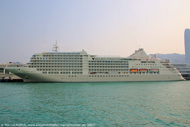 Das Kreuzfahrtschiff SILVER MUSE am 09. März 2023 in Hong Kong (China).