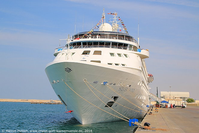 Das Kreuzfahrtschiff SILVER WIND am 16. November 2014 in Dubai (Vereinigte Arabische Emirate).