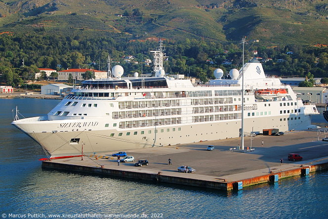 Das Kreuzfahrtschiff SILVER WIND am 21. Mai 2022 in Souda auf der Insel Kreta (Griechenland).