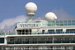Das Kreuzfahrtschiff VENTURA am 15. Juni 2013 in Southampton (England).
