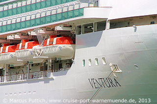 Das Kreuzfahrtschiff VENTURA am 15. Juni 2013 in Southampton (England).