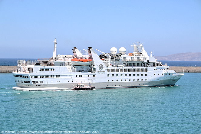 Das Kreuzfahrtschiff SILVER EXPLORER am 13. Mai 2021 in Heraklion auf der Insel Kreta (Griechenland).