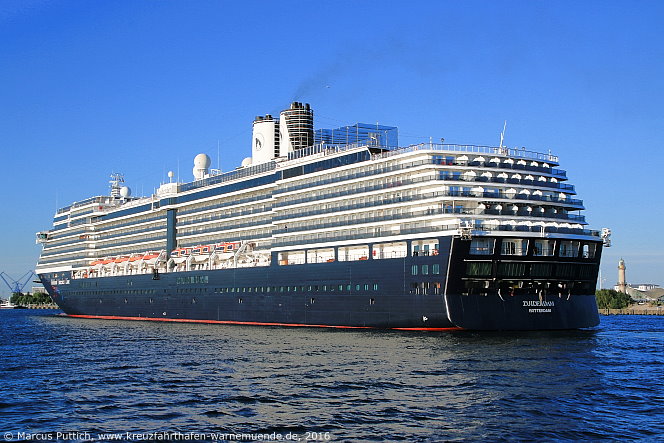 Das Kreuzfahrtschiff ZUIDERDAM am 11. Juni 2016 im Kreuzfahrthafen Warnem&uuml;nde in der Hansestadt Rostock.