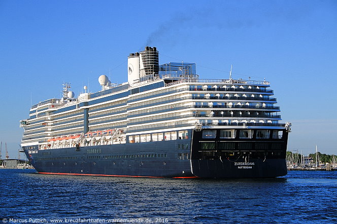 Das Kreuzfahrtschiff ZUIDERDAM am 11. Juni 2016 im Kreuzfahrthafen Warnem&uuml;nde in der Hansestadt Rostock.